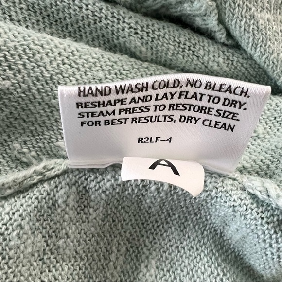 Eileen Fisher Arora Mint Green Linen Blend Open Front Waterfall Cardigan Size XS - Picture 7 of 7